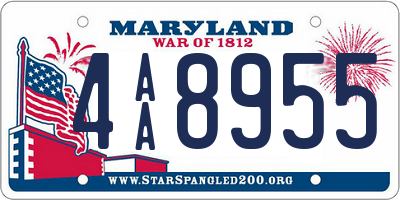 MD license plate 4AA8955