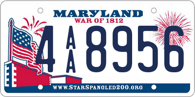 MD license plate 4AA8956