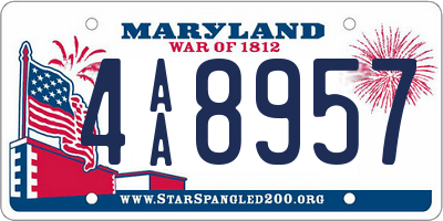 MD license plate 4AA8957