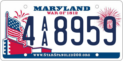 MD license plate 4AA8959