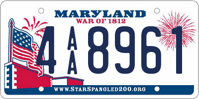 MD license plate 4AA8961