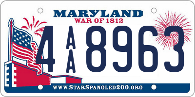 MD license plate 4AA8963