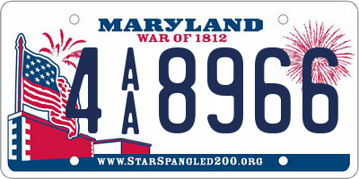 MD license plate 4AA8966