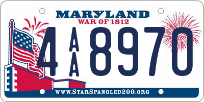 MD license plate 4AA8970