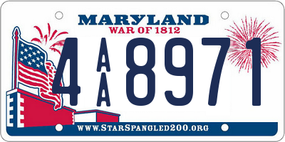 MD license plate 4AA8971