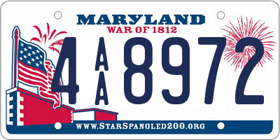 MD license plate 4AA8972