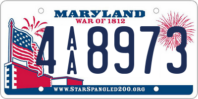 MD license plate 4AA8973