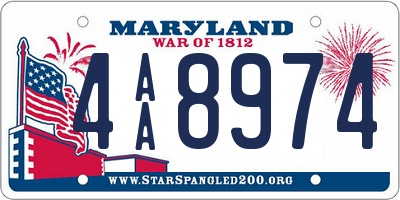 MD license plate 4AA8974