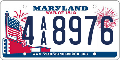 MD license plate 4AA8976