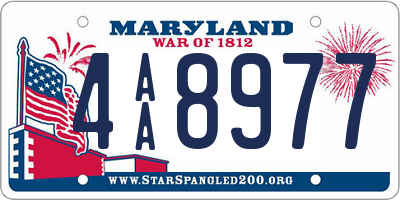 MD license plate 4AA8977