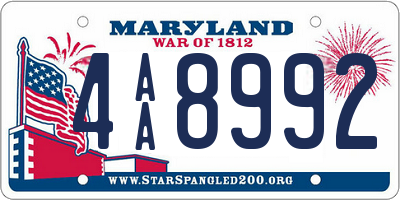 MD license plate 4AA8992