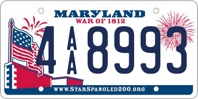 MD license plate 4AA8993