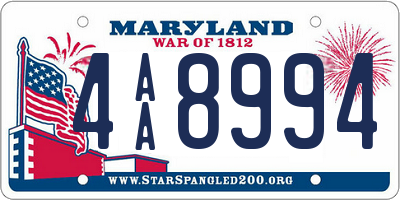 MD license plate 4AA8994