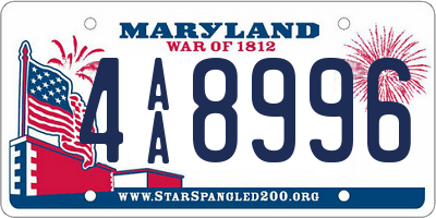 MD license plate 4AA8996