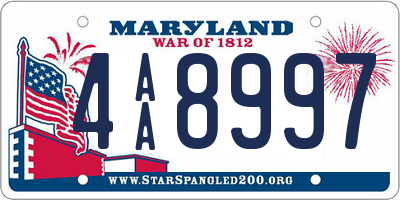 MD license plate 4AA8997