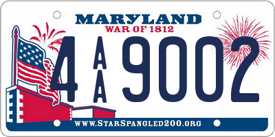 MD license plate 4AA9002