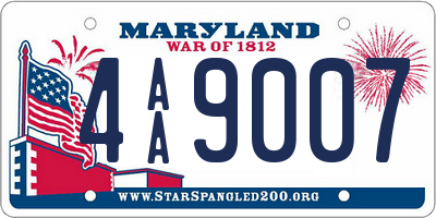MD license plate 4AA9007