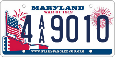 MD license plate 4AA9010