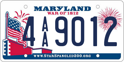 MD license plate 4AA9012