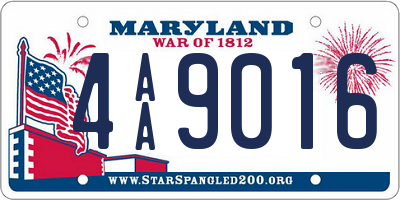 MD license plate 4AA9016