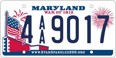 MD license plate 4AA9017