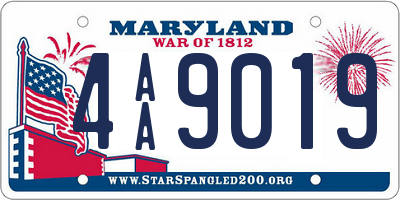 MD license plate 4AA9019