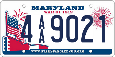 MD license plate 4AA9021