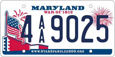 MD license plate 4AA9025