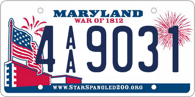 MD license plate 4AA9031