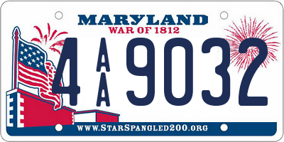 MD license plate 4AA9032