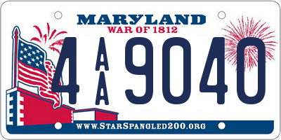 MD license plate 4AA9040