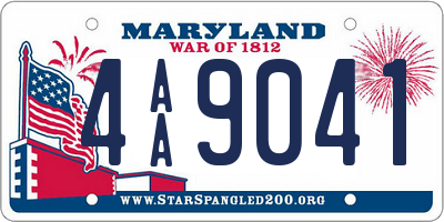 MD license plate 4AA9041