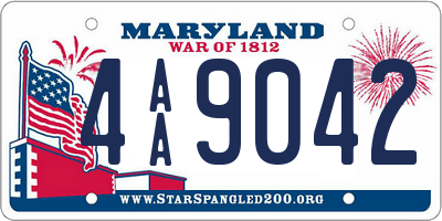 MD license plate 4AA9042