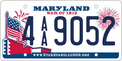 MD license plate 4AA9052