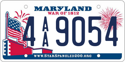 MD license plate 4AA9054