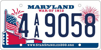 MD license plate 4AA9058