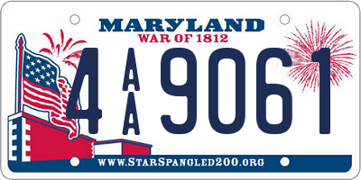 MD license plate 4AA9061