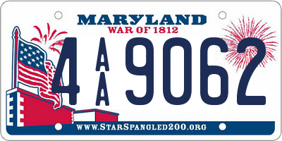 MD license plate 4AA9062