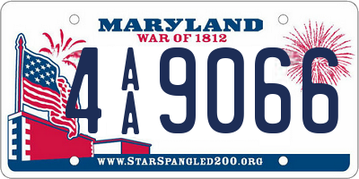 MD license plate 4AA9066