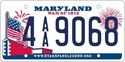 MD license plate 4AA9068