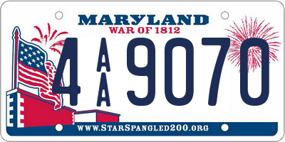MD license plate 4AA9070