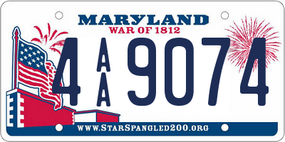 MD license plate 4AA9074