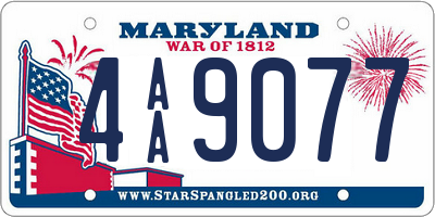 MD license plate 4AA9077