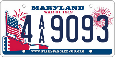 MD license plate 4AA9093