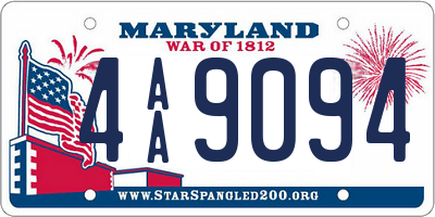 MD license plate 4AA9094