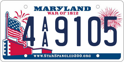 MD license plate 4AA9105