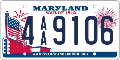 MD license plate 4AA9106