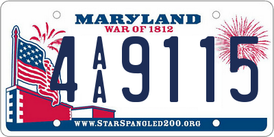 MD license plate 4AA9115