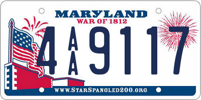 MD license plate 4AA9117