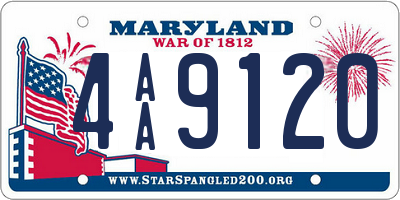 MD license plate 4AA9120